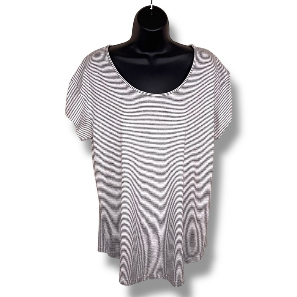 XL Alternative Apparel Black White Stripes Casual Preppy Stretch